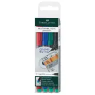 Faber-Castell: Multimark permanentný marker S 0,4mm 4 ks set