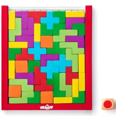 Farebná drevená tetris skladačka - Woodyland
