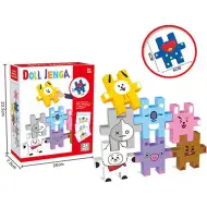 Farebná Jenga 24 dielne puzzle so zvieracím vzorom a 6 cm-ovými dielikmi