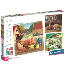 Farmové okamihy 3x48ks Super Color puzzle - Clementoni