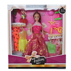 Fashion Girl: Bábika a detská bábika, set s bicyklom a príslušenstvom 28 cm obrázok 3