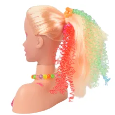 Fashion Girl: Česateľná hlava s blond vlasmi, paletou farieb a príslušenstvom 21cm obrázok 3