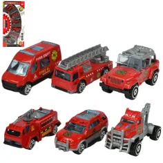 Fire Rescue: Sada 6 ks hasičských autíčok 1/64