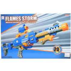 Flames Storm: Elektrická obrovská pištoľ so svetlom, otočným zásobníkom a nábojmi 73 cm obrázok 10