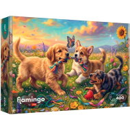 Flamingo by puzzle Hravé šteniatka 400-dielne puzzle - Trefl