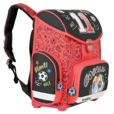 Football čierno-červená ergonomická školská taška, batoh 36x27x14cm - Bambino obrázok 4