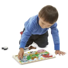 Farm zvierat hrubé drevené tvarové puzzle 8 kusov - Melissa & Doug obrázok 2