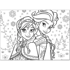 Frozen Sestry 2 v 1 60-dielne maxi puzzle a omaľovánka 70x50 cm - Lisciani obrázok 2