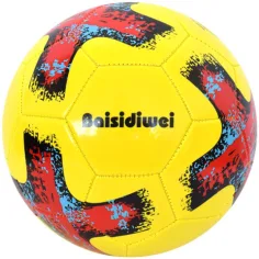 Futbalová lopta s umelej kože s krížovým vzorom 23 cm obrázok 4