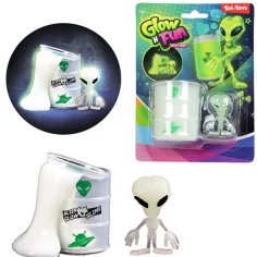 Glow'N Fun Slime Alien: Fluorescenčný slime trus v olejovom bare s figúrkou mimozemšťana obrázok 2