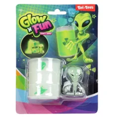 Glow'N Fun Slime Alien: Fluorescenčný slime trus v olejovom bare s figúrkou mimozemšťana
