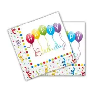 Papierové servítky Happy Birthday 20ks 33x33cm