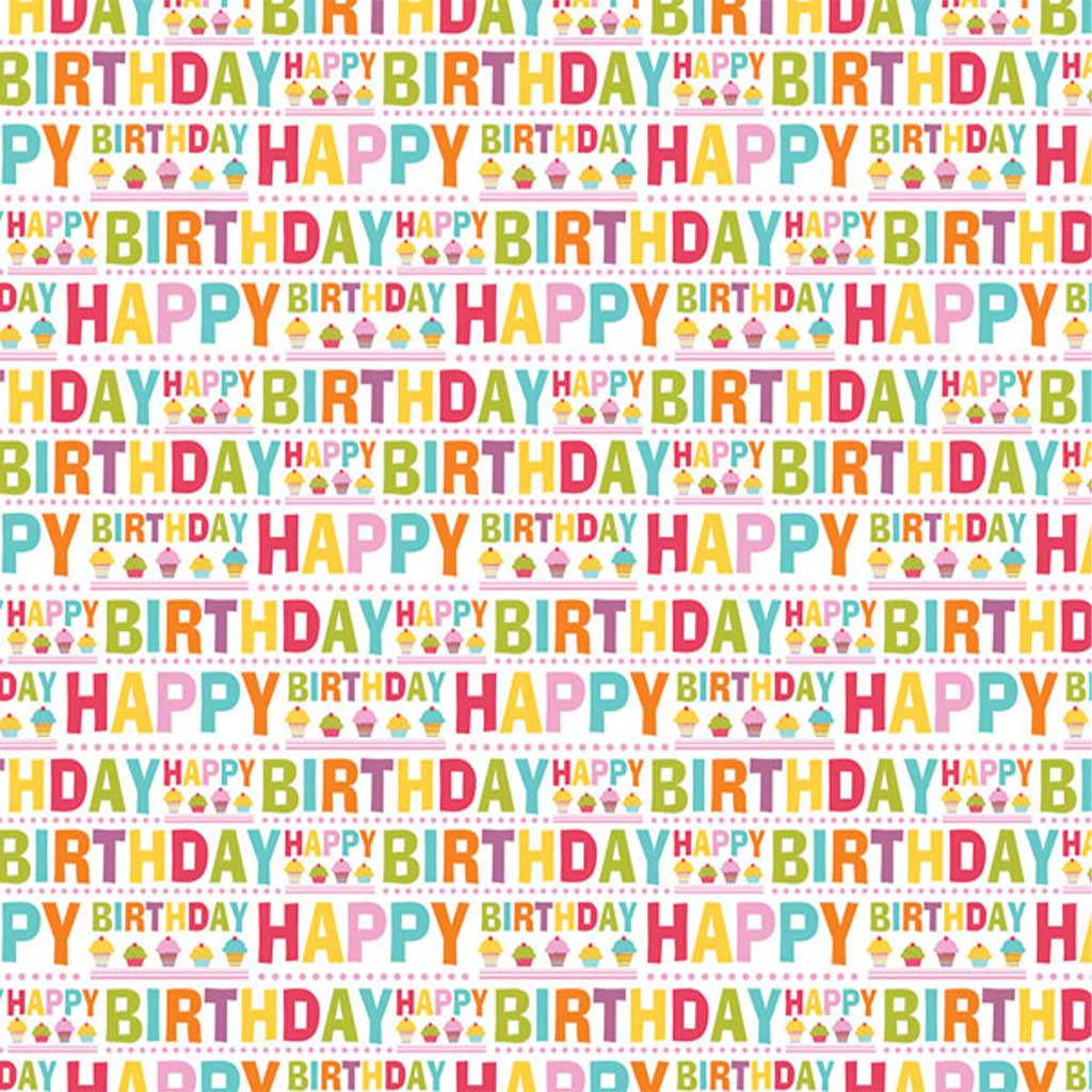 Darčekový papier s nápisom Happy Birthday 100x70cm