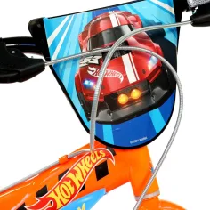 Hot Wheels 16” detský bicykel s držiakom na fľašu a bočnými kolesami v oranžovo-čiernej farbe – Dino Bikes bicykel obrázok 4