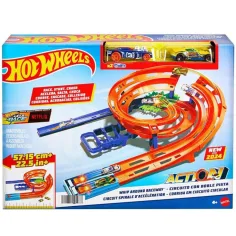 Hot Wheels: Dvojpruhová pretekárska dráha s 2 pretekárskymi autami - Mattel