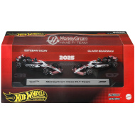 Hot Wheels F1 autíčky balenie 2 ks - Haas: Ocon + Bearman - Mattel