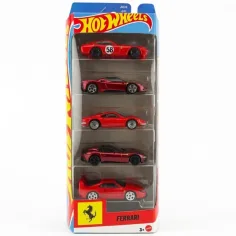 Hot Wheels Ferrari 5-dielna súprava malých áut 1/64 – Mattel