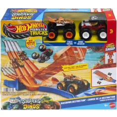 Hot Wheels Monster Trucks: Naháňačka s dráhou 2ks autíčok - Mattel