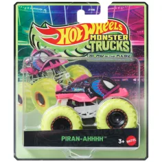 Hot Wheels Monster Trucks: Piran-Ahhhh autíčko svietiace v tme 1/64 - Mattel
