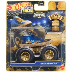Hot Wheels Monster Trucks: Sneakerhead šampión autíčko s trofejou 1/64 – Mattel