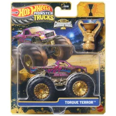 Hot Wheels Monster Trucks: Torque Terror šampión malého auta s trofejou 1/64 – Mattel