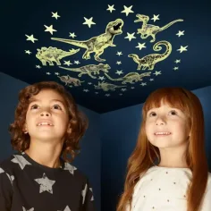 Hviezdy a dinosaury set fosforeskujúcich nálepiek obrázok 2
