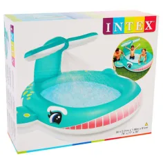 Intex: Striekajúci bazén v tvare veľryby 201x196x91cm obrázok 2