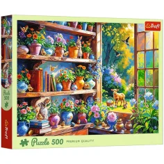 Jarné ráno v kvetinovom dome – 500 dielikové puzzle – Trefl