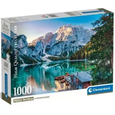 Jazero Braies smaragd 1000 ks HQC puzzle s plagátom - Clementoni