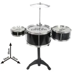 Jazz Drum 4 dielny čierny bicí set so stojanom obrázok 2