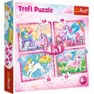 Jednorožce a mágia 4v1 puzzle - Trefl