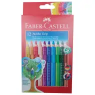 Jumbo farebné ceruzky 12-kusový set + strúhadlo -Faber-Castell