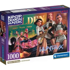 K-Pop Démonskí lovci - Zoey, Rumi a Mira 1000 ks puzzle s plagátom - Clementoni