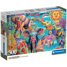 Karnaval slonov 500ks HQC kompaktný puzzle - Clementoni