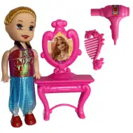 Katie: Ashley bábika s toaletným stolíkom a kaderníckym príslušenstvom 10cm