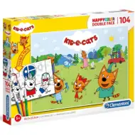 Kid-e-cats Double 2v1 104 ks obojstranné puzzle na vymaľovanie - Clementoni
