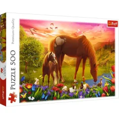Koníky na lúke 500ks puzzle - Trefl