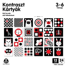 Kontrastné karty pre bábätká od 3 do 6 mesiacov 12 ks sada
