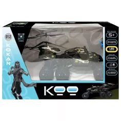 KOO: Kokan 052 diaľkovo ovládané terénne auto a helikoptéra 2 v 1 herný set s LED osvetlením