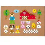 Korková tabuľa so figúrkami zvierat, hrací set - Woodyland