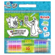 Krtko nálepky na vymaľovanie 186 dielny set so 16 farebnými ceruzkami