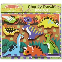 Dinozaurov ľahko uchopiteľný drevený tvarový puzzle - Melissa & Doug