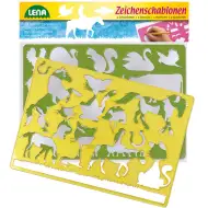 LENA: Kone a mačky kresliaca šablóna