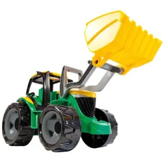 LENA: Veľký traktor s čelný nakladačom zeleno/žltý 62 cm obrázok 2