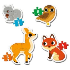 Lesné zvieratá 4 v 1 forme puzzle set - Clementoni obrázok 2