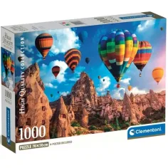 Balóny v Kappadókii 1000 ks HQC puzzle s plagátom - Clementoni