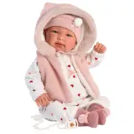 Llorens: Tina 44cm-ová plačúca bábika v ružovej veste