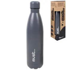 Luna: Čierny - Nerezová vakuová fľaša 750ml