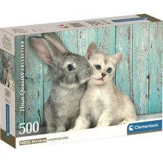 Mačka a zajac priateľstvo HQC 500ks Compact puzzle - Clementoni