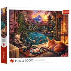 Mačka v sakurovom sade 1000ks puzzle - Trefl obrázok 1